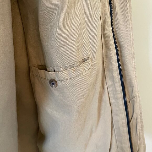 Vintage Polo Ralph Lauren Oilskin Waxed Jacket in Blue and Green Plaid, Size L - Picture 6 of 8